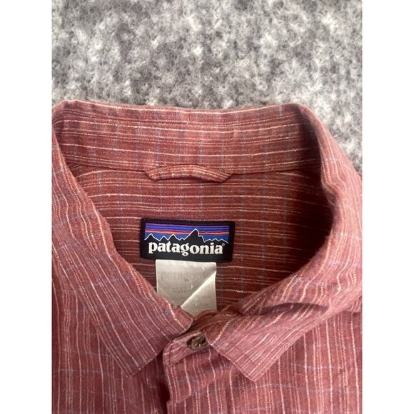 Patagonia Short Sleeve Plaid Shirt Mens Medium Red Classic Fit - Picture 9 of 13
